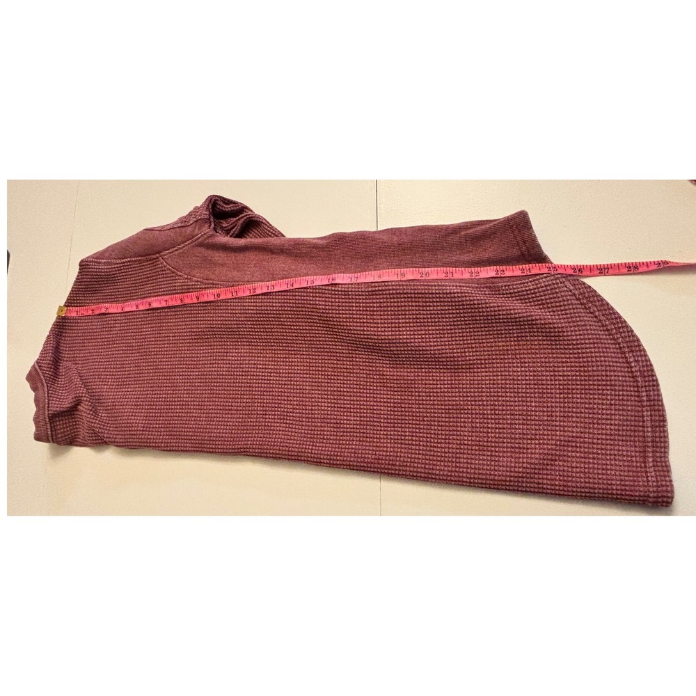 C&C California Womens Waffle Knit V-Neck Thermal Top Burgundy Red Medium - Picture 8 of 8